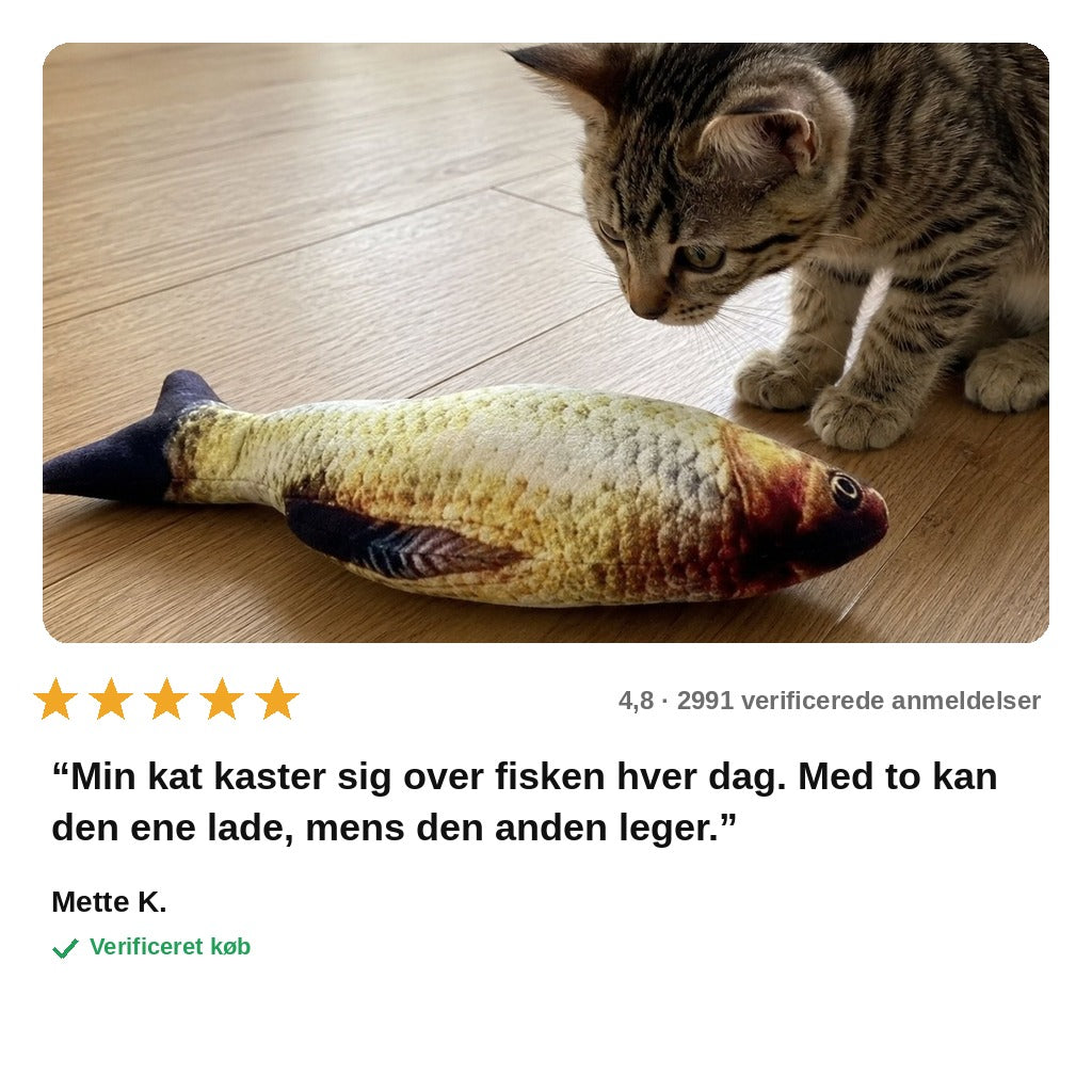 avis — Sprællende fisk til katte – genopladeligt kattelegetøj