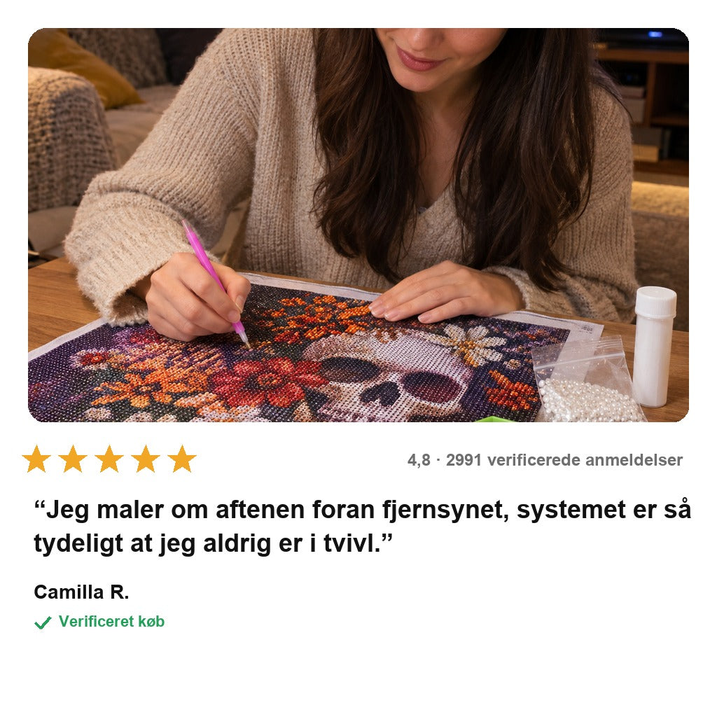 DiamantBloom™ – Diamantmaleri Sæt med Kranieblomst Motiv