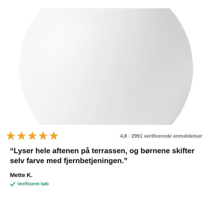 avis — LED lyskugle til haven – 16 farver med fjernbetjening