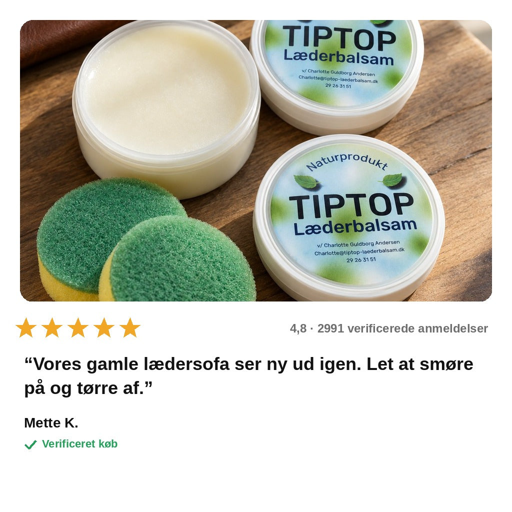 avis — LæderPleje™ Sæt – Læderbalsam + Rensesæbe + 2 svampe