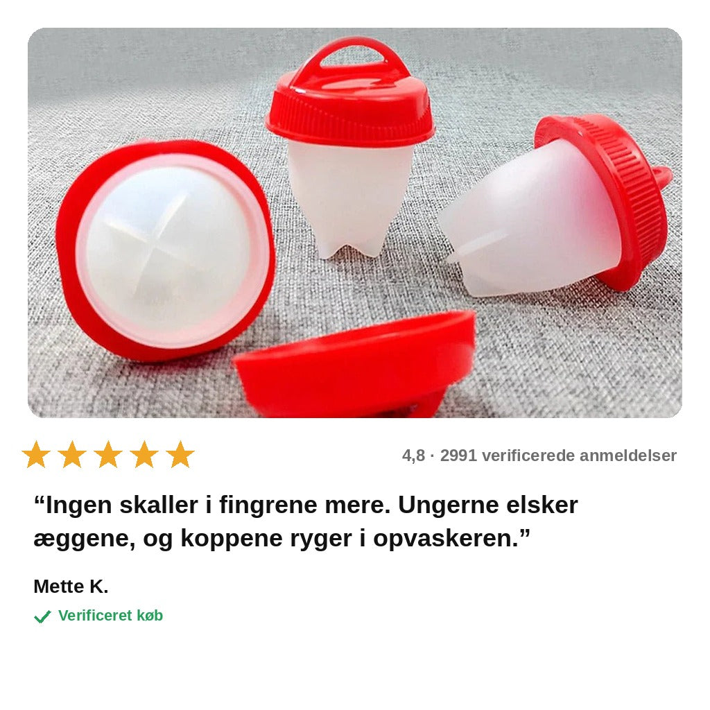 avis — Silikone æggekoger med låg – 3+3 GRATIS