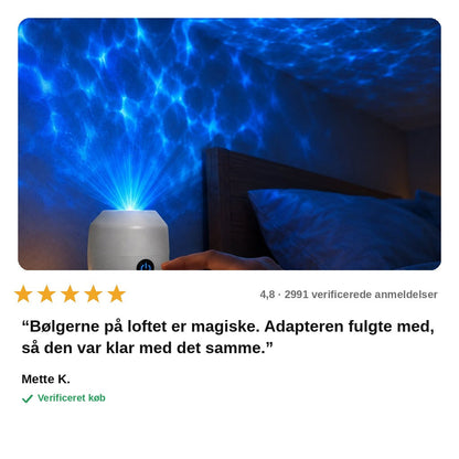 avis — Havbølge Projektor Natlampe – roterende havlys på væg og loft