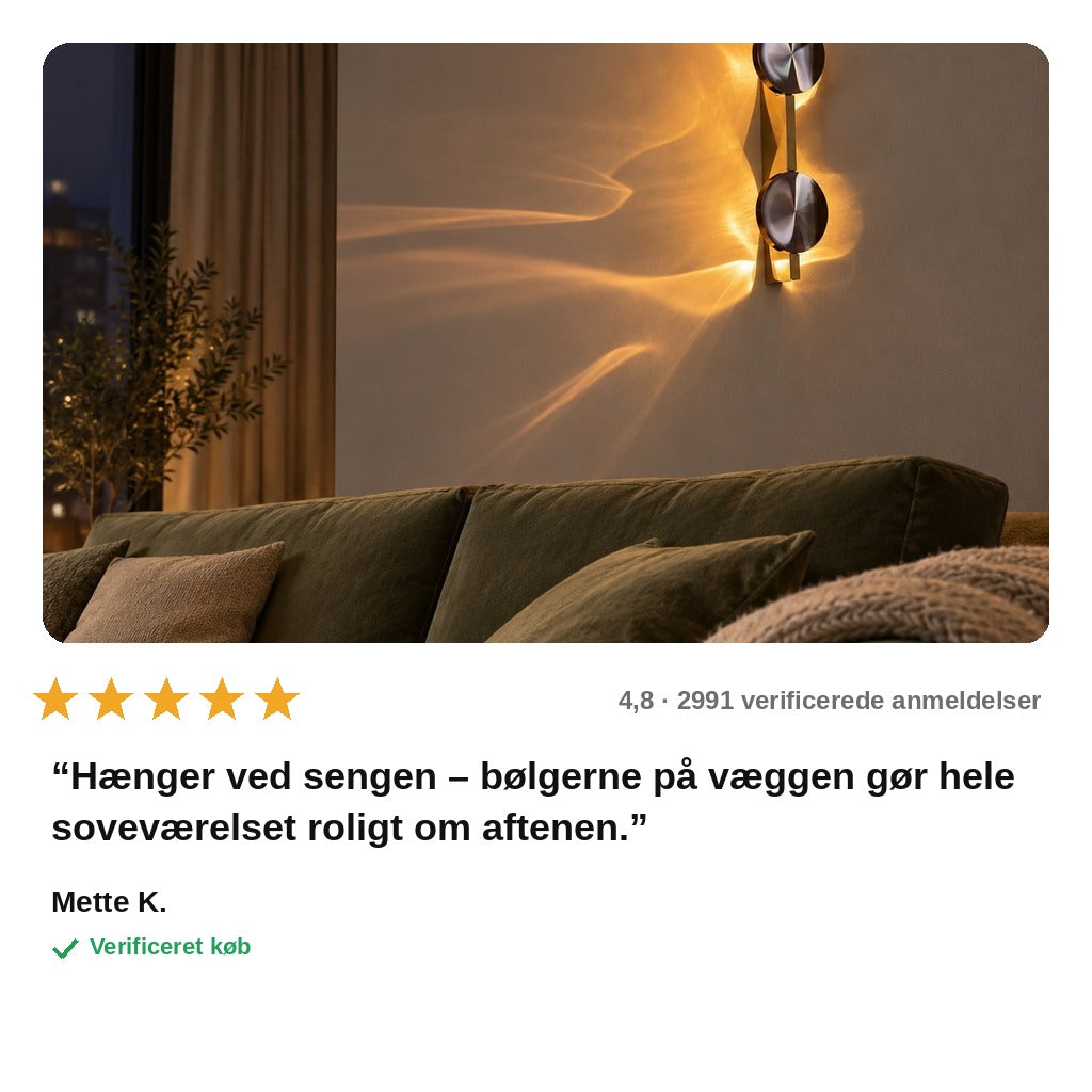 avis — Bølgelys™ – Drejelig LED-væglampe med bølgeeffekt