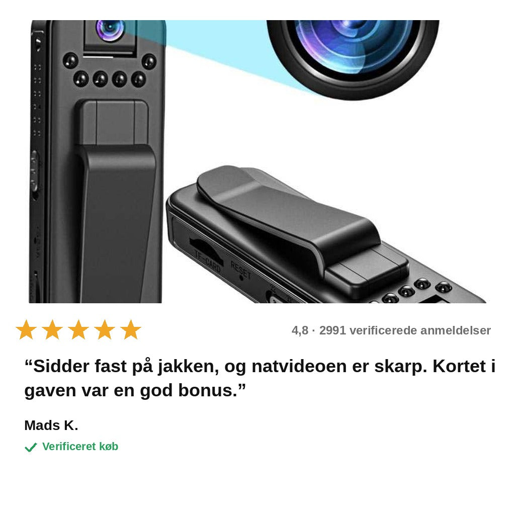 avis — NatKlip™ – Bærbart 1080P lommekamera med infrarødt natsyn og klips