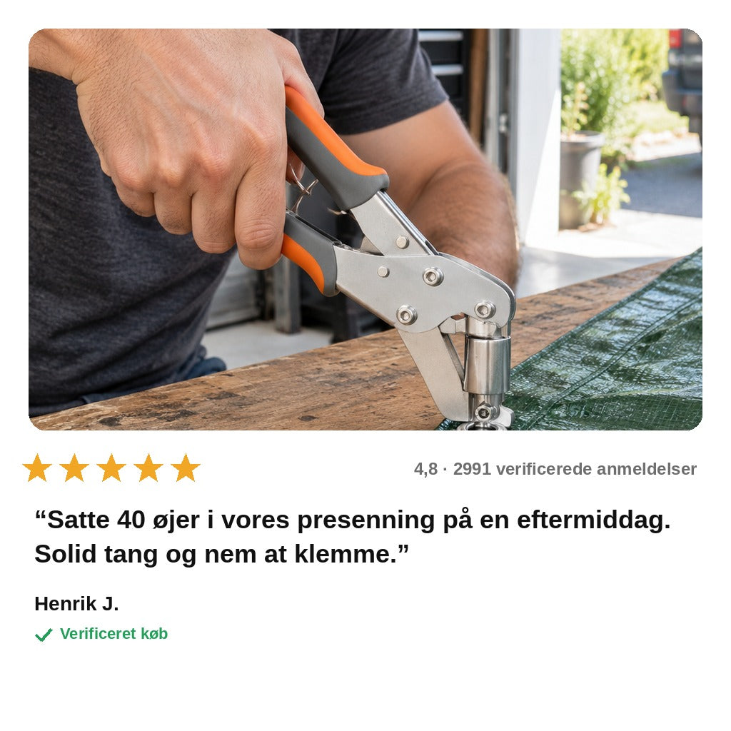 avis — Øjetang til presenning, lærred og læder – med op til 500 sølvøjer