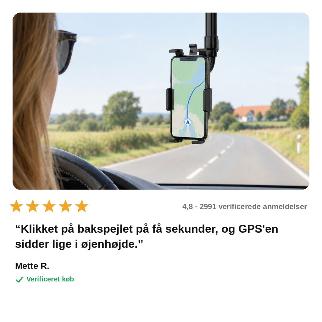 avis — Telefonholder til bakspejl – 360° drejelig og udtrækkelig