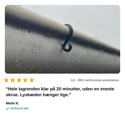 avis — Krog til julelys på tagrende – uden værktøj (20 stk.)
