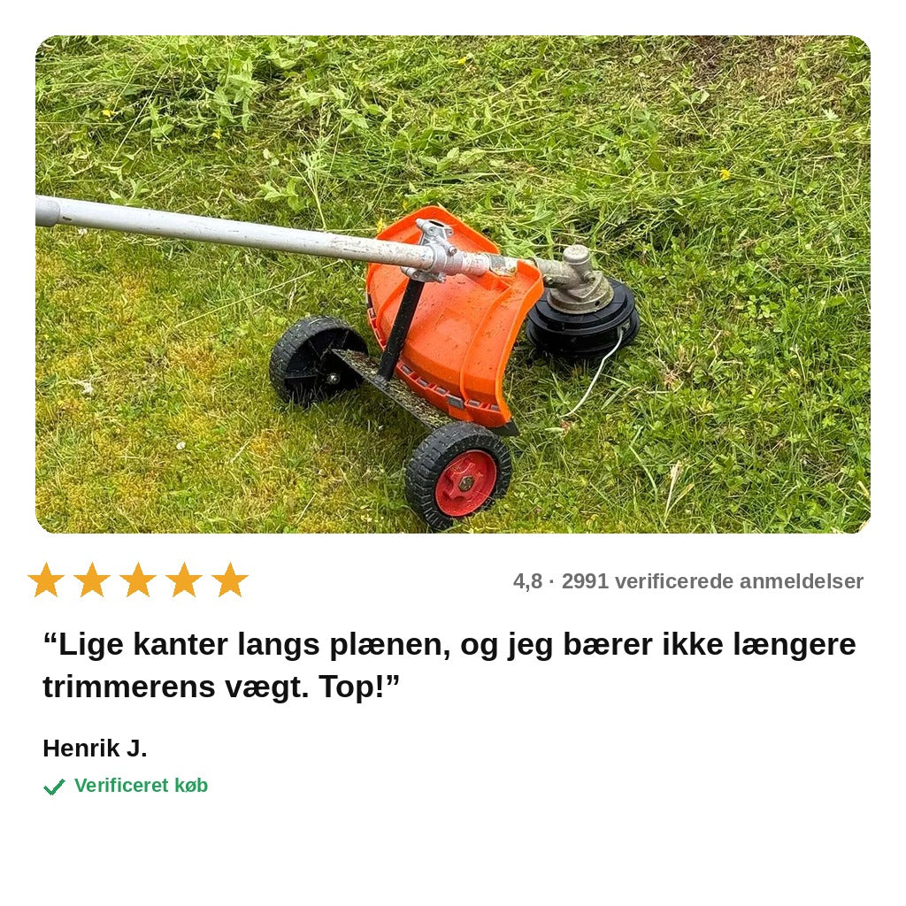 avis — RulleTrim™ Hjulsæt til græstrimmer og buskrydder – justerbar klippehøjde