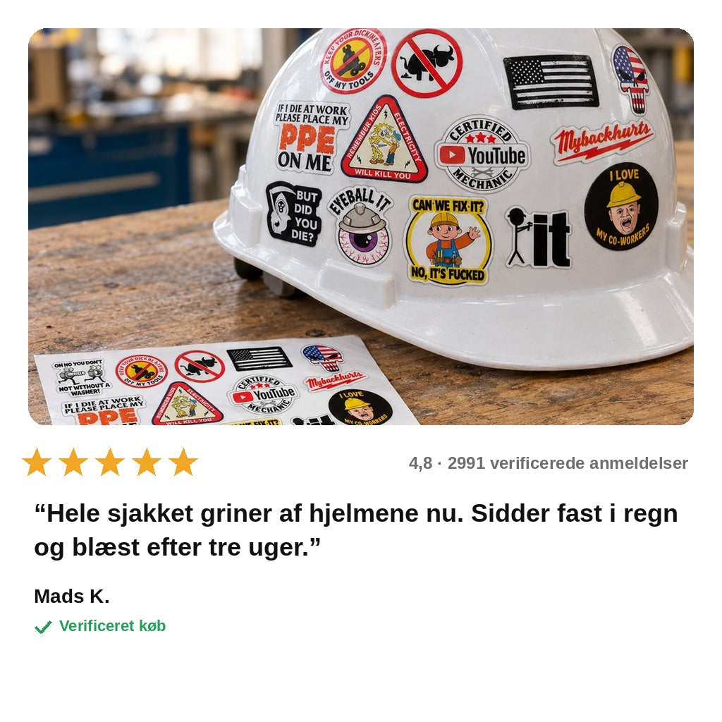 avis — Sjove klistermærker til hjelm – 120 stk. vandtætte