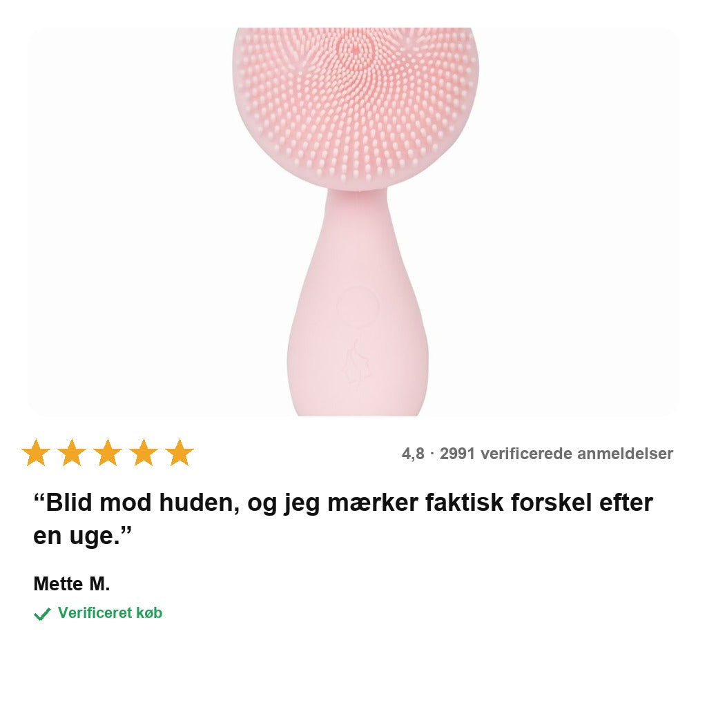 avis — GlowSonic™ Ansigtsbørste i Silikone – Skånsom Dybderensning