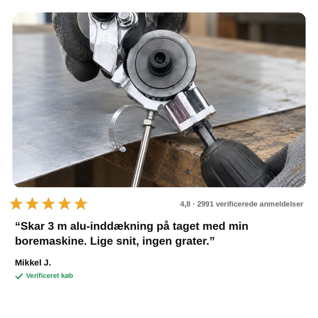 avis — Pladesaks til boremaskine – skær plademetal, aluminium og plast