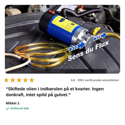 avis — OlieFlow™ – Bærbar olieudsugningspumpe 12V med gratis slangesæt