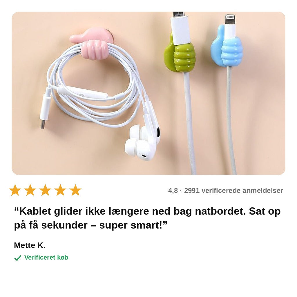 avis — Selvklæbende tommelfinger-kabelkroge – 10 stk.