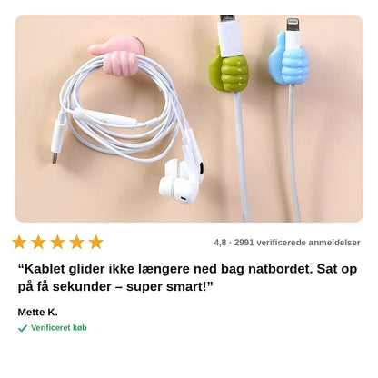 avis — Selvklæbende tommelfinger-kabelkroge – 10 stk.