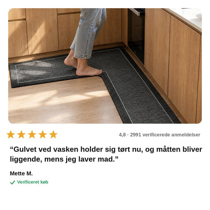 avis — L-formet Køkkenmåtte – Sugende Hjørnemåtte til Vask og Komfur