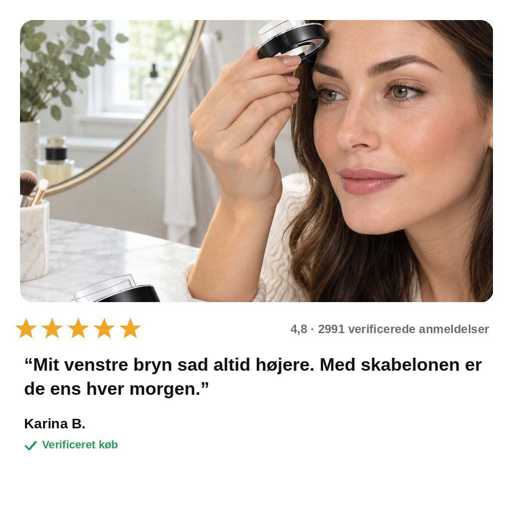 avis — Øjenbrynstempel med pudder – vandfaste, symmetriske bryn på få sekunder