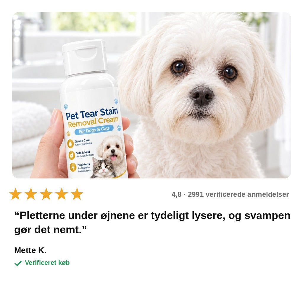 avis — KlarBlik™ Creme mod tårepletter til hunde og katte – 50 ml