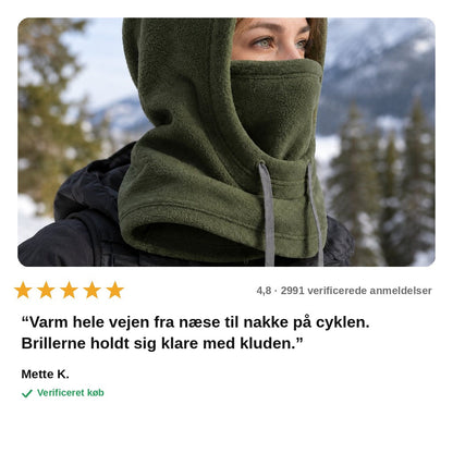 avis — Vinterbalaclava med hætte – hætte, ansigtsmaske og halsvarmer i ét