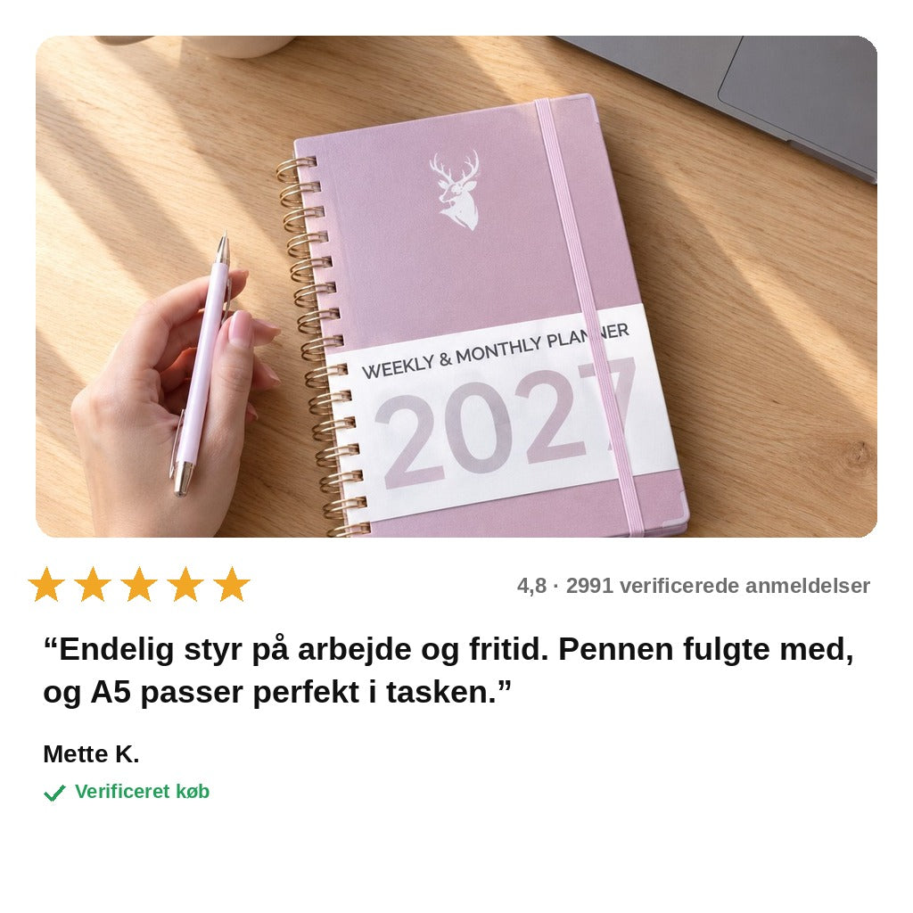 avis — Planlægningsbog 2027 A5 – Minimalistisk kalender til hele året