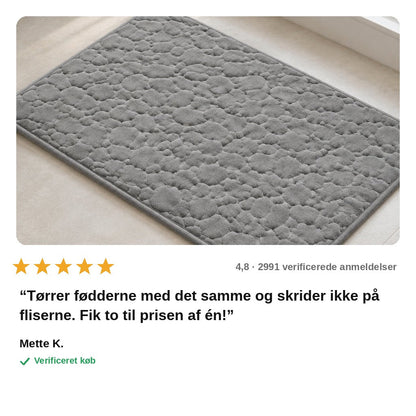 avis — AquaSten™ Bademåtte – Superabsorberende & Skridsikker