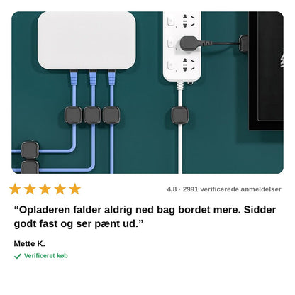 avis — KabelKlik™ – Magnetiske kabelklips til under bordet (sæt med 6)