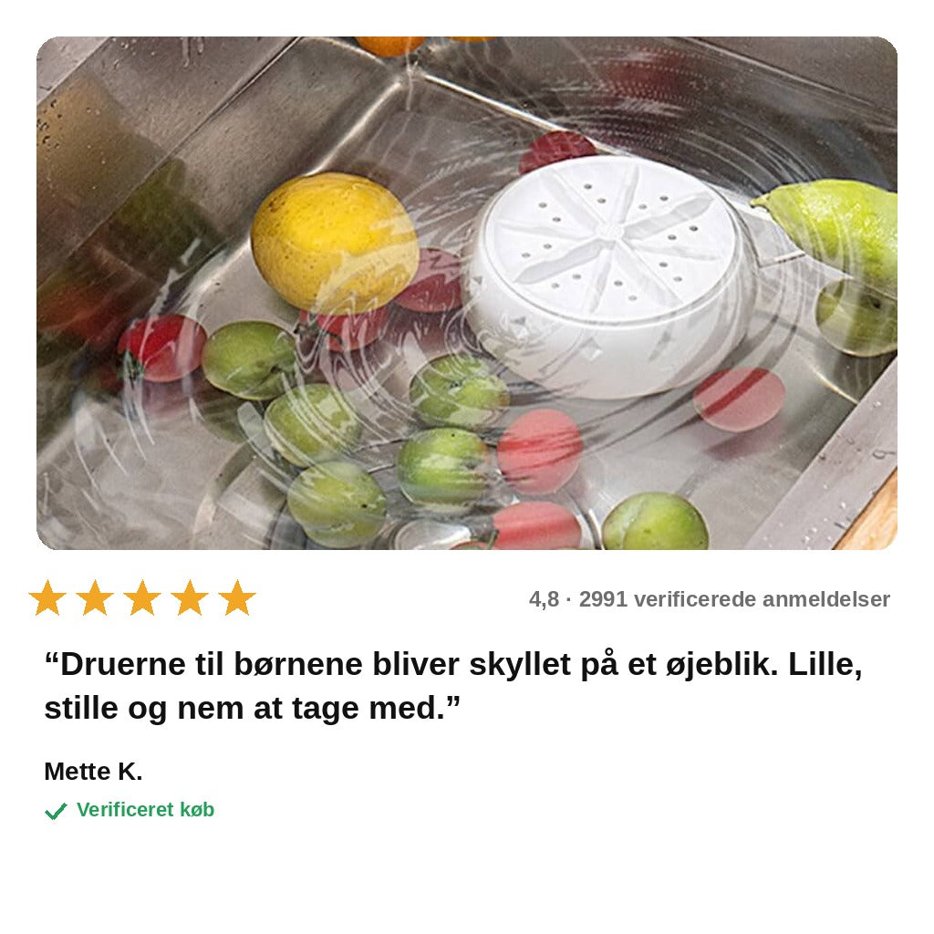 avis — Bærbar frugt- og grøntvasker med hvirveleffekt