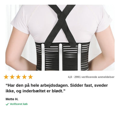 avis — Åndbart lændestøttebælte med justerbare seler