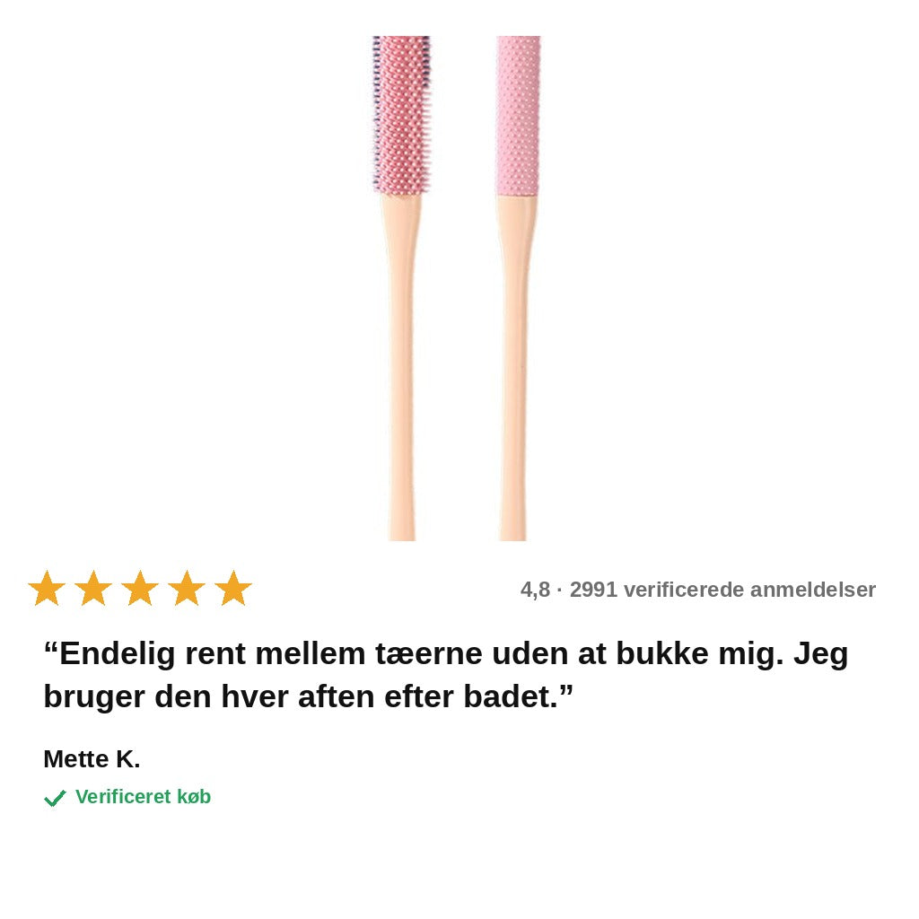 avis — Børste til mellem tæerne – langt skaft og bløde silikonetotter