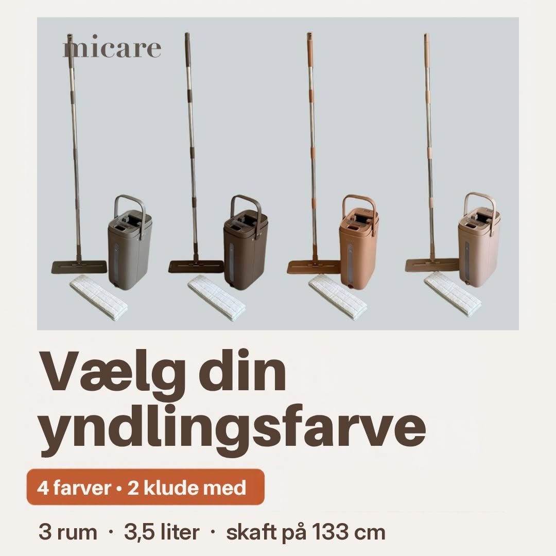 couleur Nordisk beige — Gulvmoppe med spand – rent og beskidt vand holdes adskilt