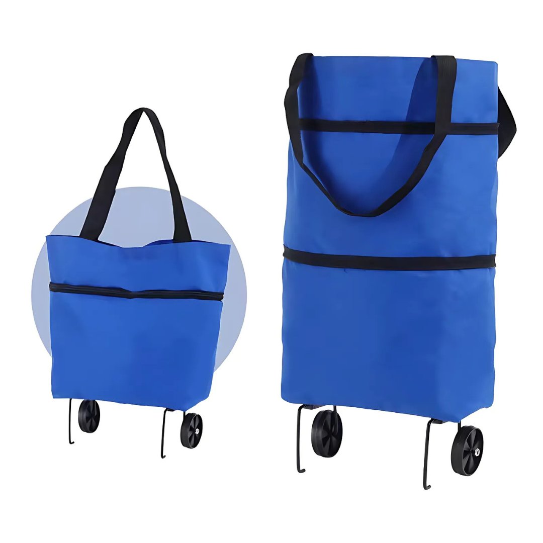 couleur Blå — RulleTaske™ – Indkøbstaske med foldbare hjul · 1 købt = 1 gratis