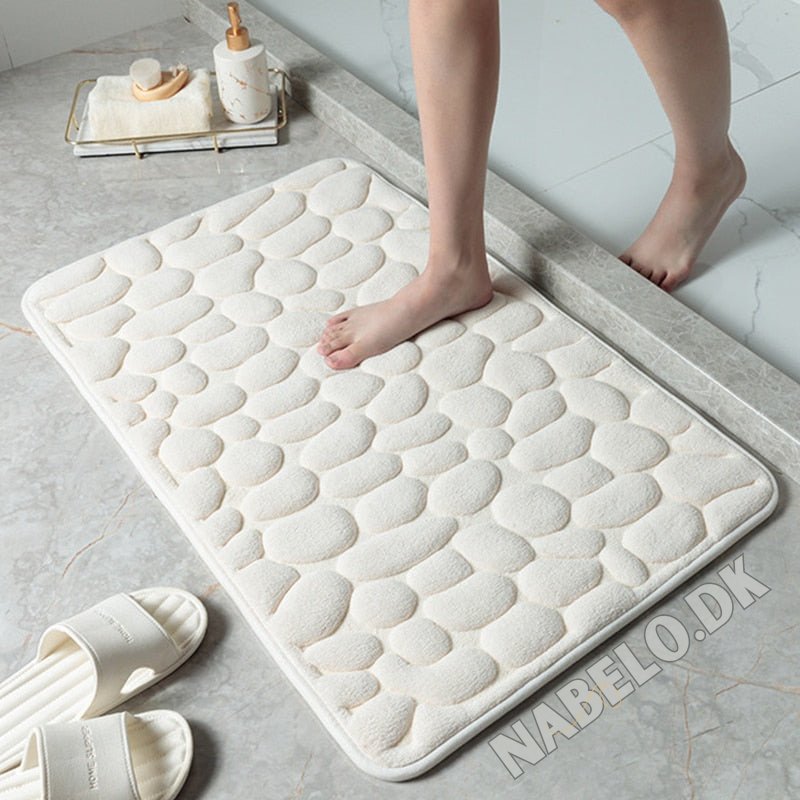 couleur Hvid — AquaSten™ Bademåtte – Superabsorberende & Skridsikker