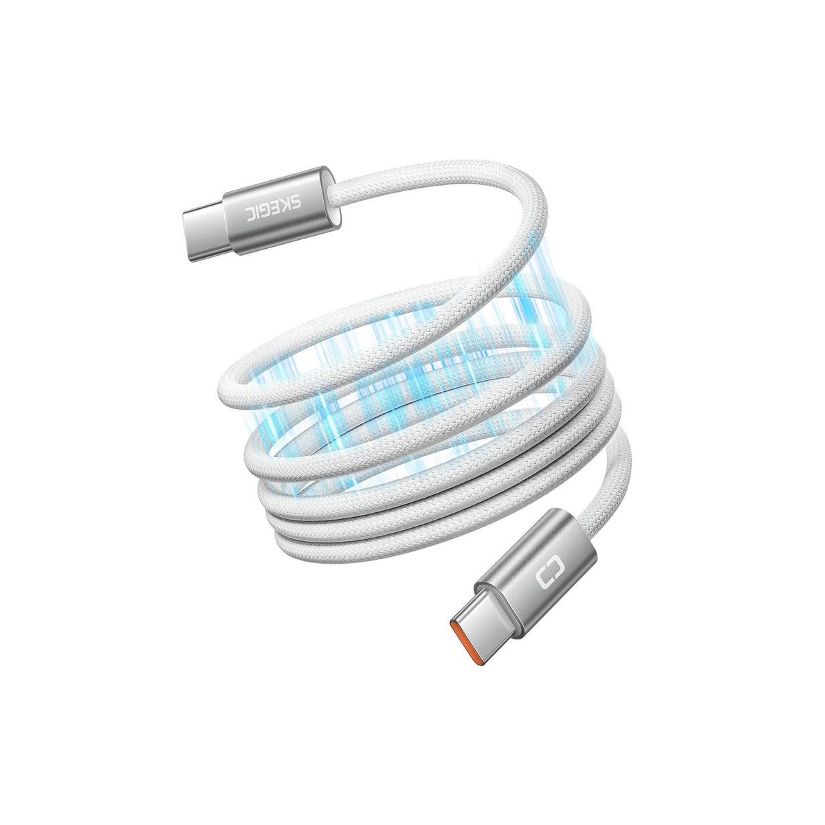 couleur Hvid — FiltFri™ Magnetisk USB-C-kabel 100 W – ruller sig selv op