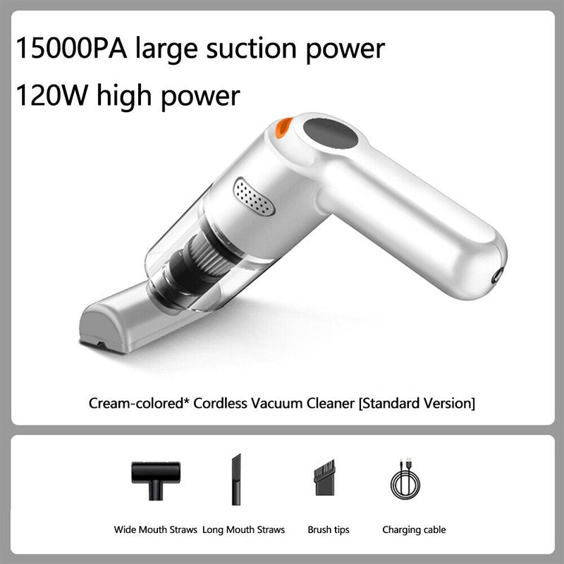 couleur Hvid — SugeKraft™ Trådløs Bilstøvsuger – 10.000 Pa, 120 W & Vaskbart HEPA-filter