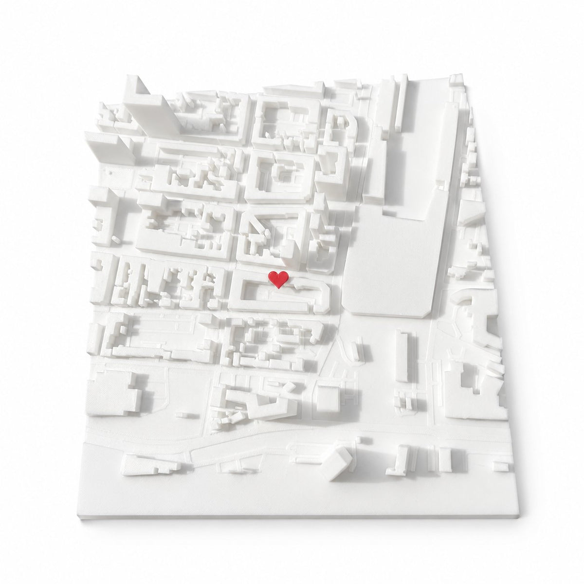 couleur Hvid — 3D-bykort i ramme – dit eget kvarter