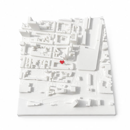 couleur Hvid — 3D-bykort i ramme – dit eget kvarter