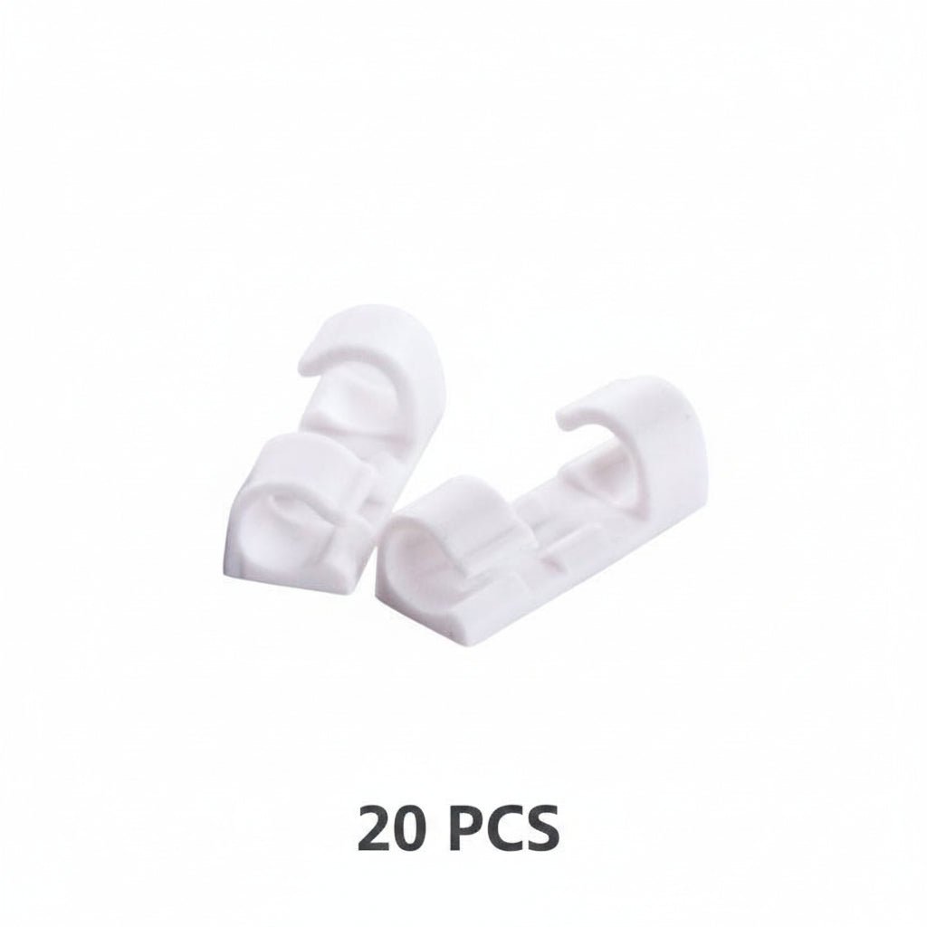 couleur Hvid — Selvklæbende kabelclips – 1+1 GRATIS (40 stk.)