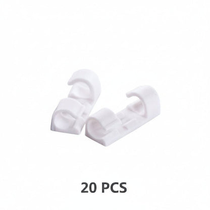 couleur Hvid — Selvklæbende kabelclips – 1+1 GRATIS (40 stk.)