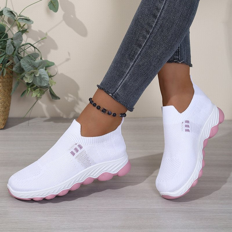 couleur Hvid — Åndbare slip-on gåsko til kvinder