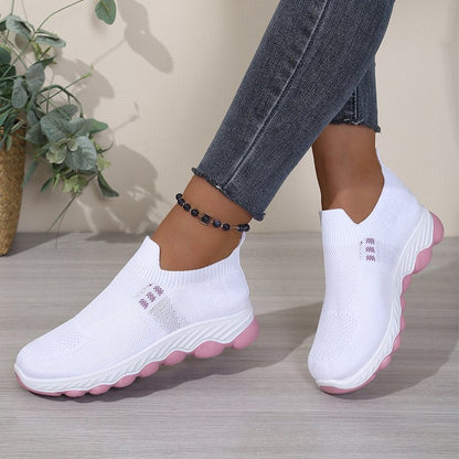 couleur Hvid — Åndbare slip-on gåsko til kvinder