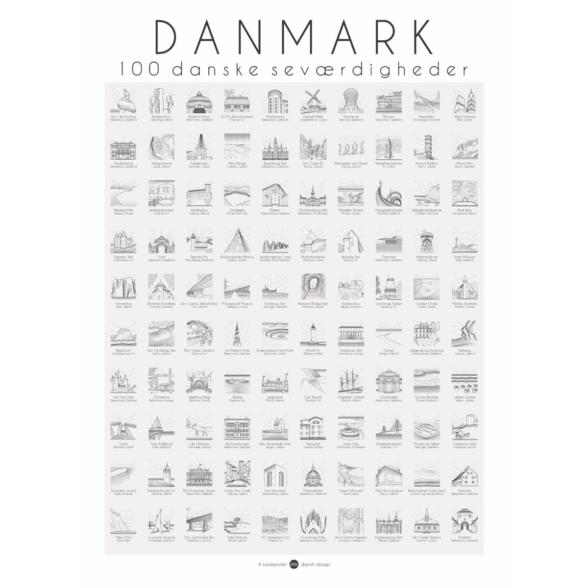 packshot — Danmark plakat – 100 seværdigheder at stemple af