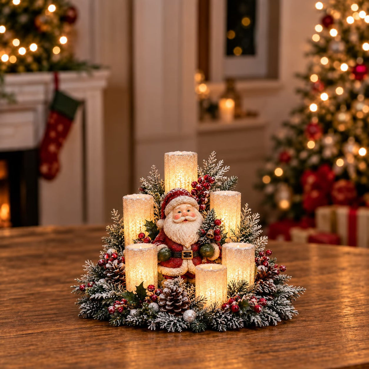 situation — Juledekoration med LED-lys – flammefri borddekoration til jul