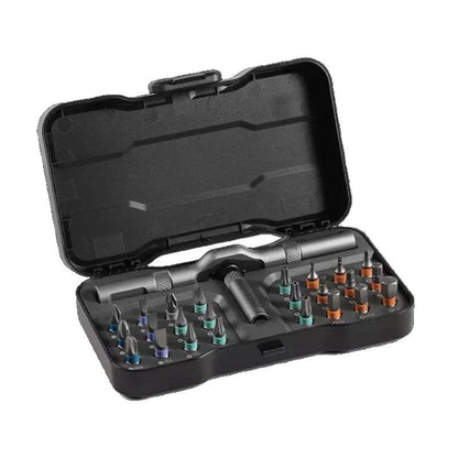 packshot — Skraldeskruetrækker-sæt med T-greb og bits i kuffert