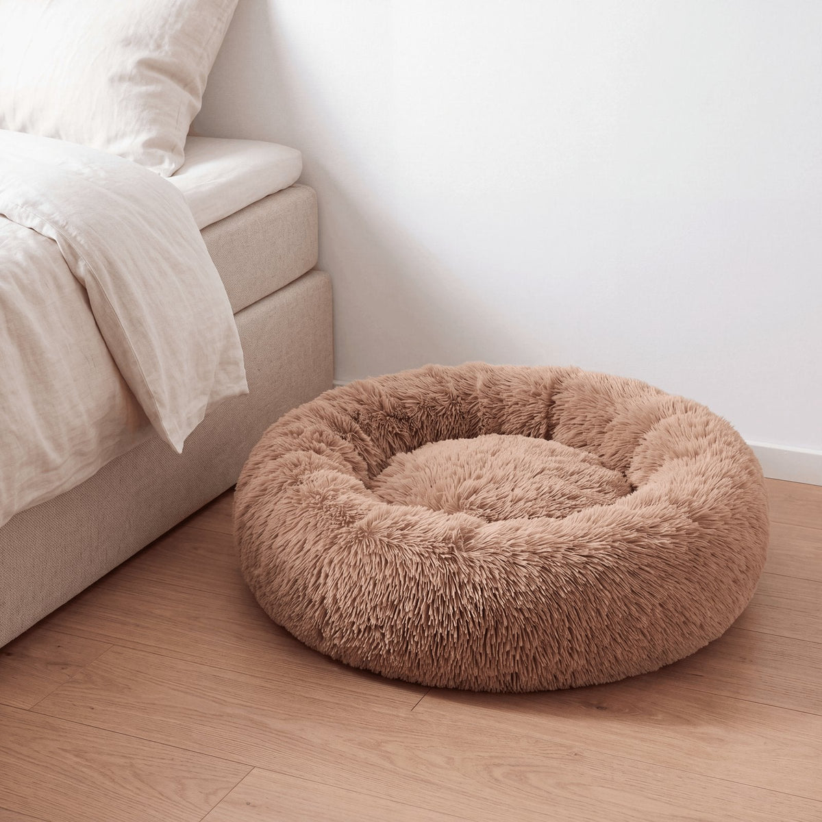 situation — Beroligende donut hundeseng – langhåret