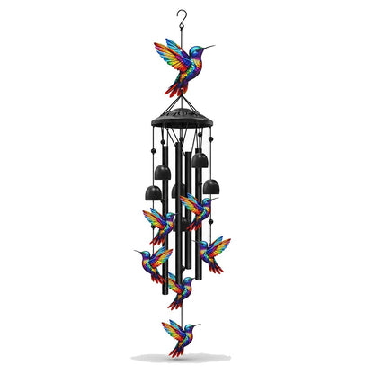 packshot — Vindspil med regnbuefigurer – sort aluminium, op til 91 cm