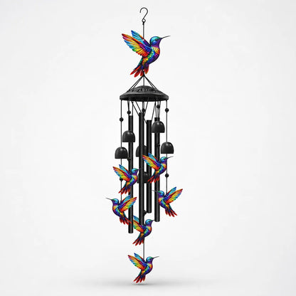 situation — Vindspil med regnbuefigurer – sort aluminium, op til 91 cm