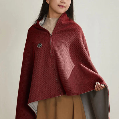 situation — Elektrisk varmetæppe-poncho med lynlås – bærbar USB-varme
