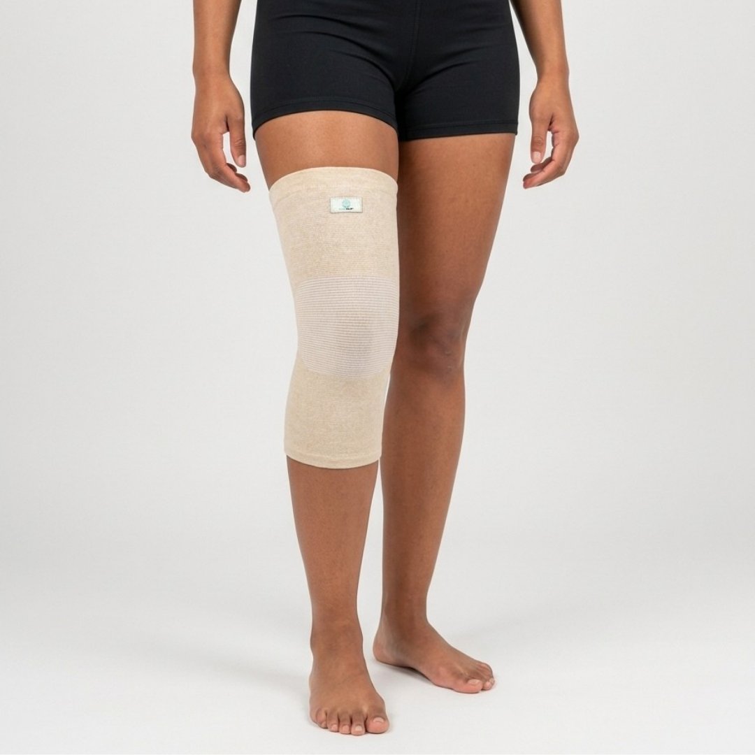 couleur Creme — Bambus Knæbandage – blød kompression til ømme knæ