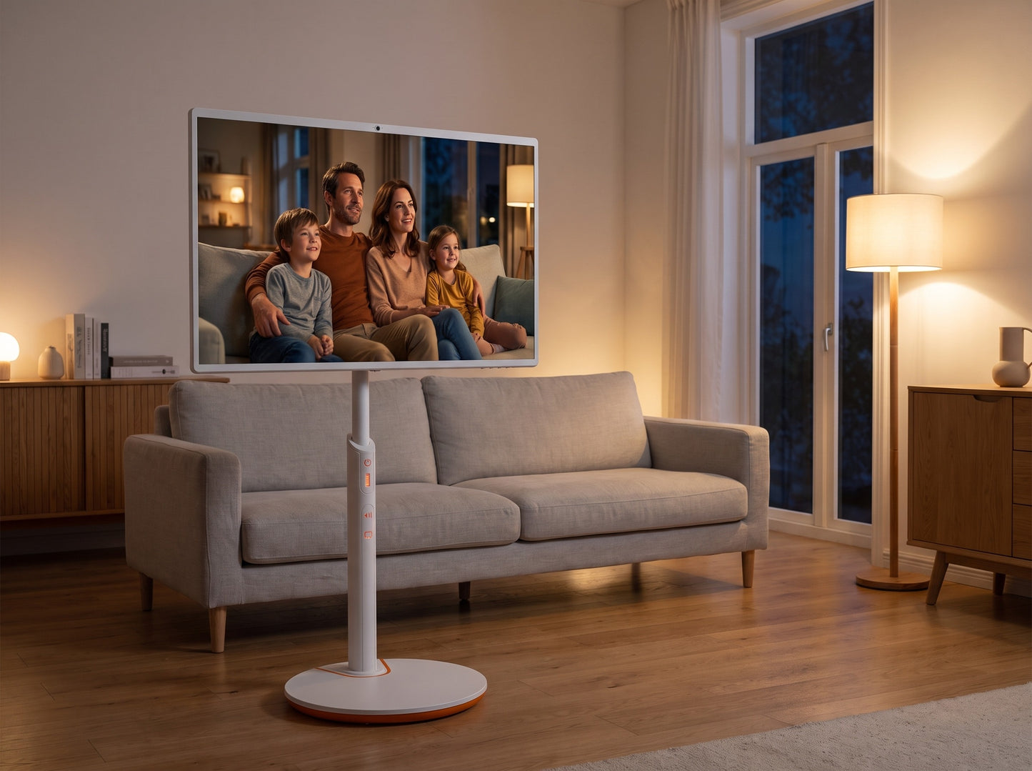 NovaScreen 32 i stuen om aftenen