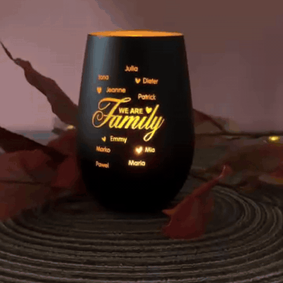 gif — Personlig lyslygte »We are Family« – med op til 10 navne