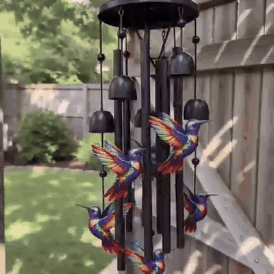 gif — Vindspil med regnbuefigurer – sort aluminium, op til 91 cm